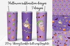 Cute Halloween sublimation design. Skinny tumbler wrap Product Image 1