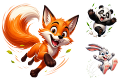 Cute Funny Cartoon Animals Clipart Bundle Product Image 1