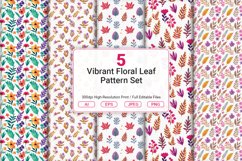 Vibrant Floral Leaf Pattern Set Product Image 1