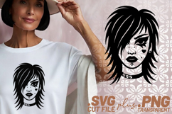 4x Goth Girl Heart Beauty Mark Skull Bow SVG Cut Files Shirt Product Image 2