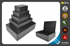 5 pcs Sizes Wooden Box, Jewellery Box Gift, Laser Cut File Product Image 1