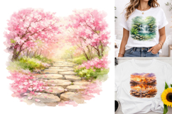 Watercolor Landscape Sublimation Clipart Product Image 1