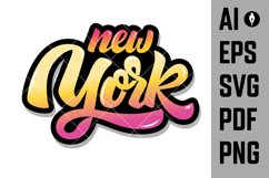 New York. Lettering phrase isolated on white background. Product Image 1