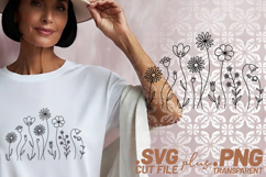 4x Floral SVG Butterfly Wildflower Border Cricut PNG EPS Product Image 5