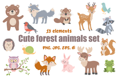 Cute forest animals set Product Image 1