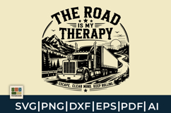 The Road Is My Therapy Truck Driver SVG Product Image 1