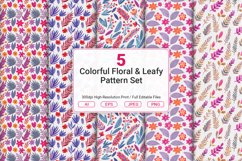 Colorful Floral &amp; Leafy Pattern Set Product Image 1