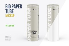Closed Paper Tube Mockup 80x240mm Product Image 1