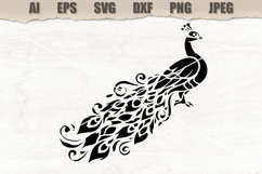 Stencil Peacock Bird Product Image 1