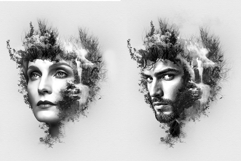 Double Exposure Portrait Nature Landscape Forest Art Product Image 4