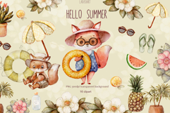 Cute Summer Fox Clipart Product Image 1