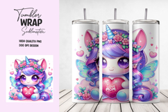 Purple Unicorn “Love Mom Tumbler Wrap Product Image 1