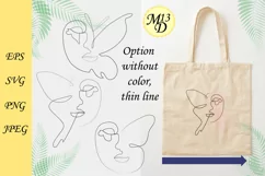 Abstract Woman Face-butterfly Line Art. SVG, PNG, EPS Product Image 2