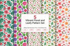 Vibrant Floral and Leafy Pattern Set Product Image 1