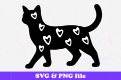 Cat Heart Pattern Silhouette SVG PNG Product Image 1