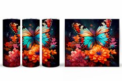 Butterfly Tumbler Sublimation. Flowers Tumbler Design Product Image 2