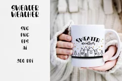 Sweater weather Christmas quote SVG, PNG, EPS. Product Image 2