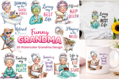 Funny Grandma Spa Quotes PNG Bundle Art Product Image 1