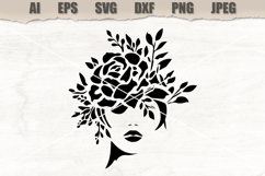 Stencil Floral Woman Face Disign Product Image 1