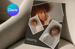 Moody Editorial Photo Collage Template Tilted Frame Canva Product Image 1