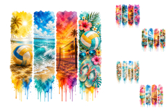 Watercolor Summer Beach Sublimation PNG Product Image 1