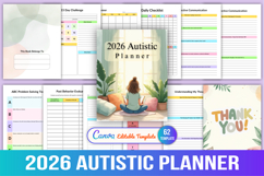 2026 Autistic Planner canva Product Image 1