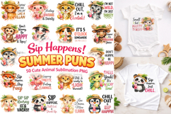 Summer Animal Pun Sublimation Bundle PNG Product Image 1