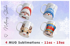 4 Funny Christmas Mug Designs. 11oz-15oz Mouth Bottom Mug. Product Image 1