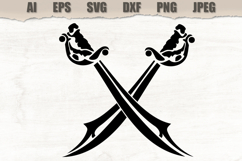 Stencil Crossed Pirate Swords Product Image 1