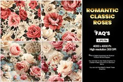 Romantic Classic Roses Square Coaster - 04 Variations Product Image 1