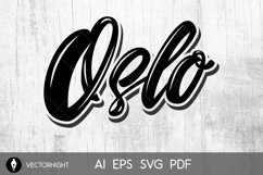 Oslo capital of Norway. Lettering phrase Product Image 1