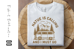 Nature Is Calling And I Must Go Vintage Camping PNG Product Image 1