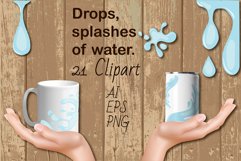 21 liquid drops and splashes clipart Product Image 1