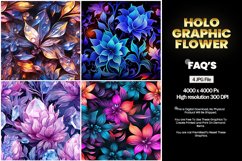 Holographic Flower Square Coaster - 04 Variations Product Image 1