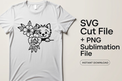 4x Dog Corner Floral Husky Yorkie Collie SVG Cut Files Shirt Product Image 2