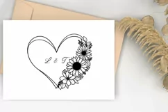 Sunflower Svg, Flower Heart Svg, Heart Svg Product Image 6