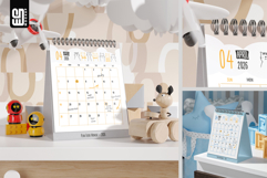 Spiral Desk Calendar Planner Mockup Product Image 1