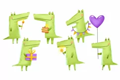 of funny crocodiles. Crocodiles celebrated a Birthday Product Image 1