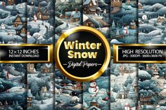 Winter Snow Seamless Digital Papers, Winter Pattern Product Image 1