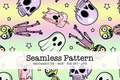 Cute Halloween Seamless Pattern, Spooky Pastel Digital Paper Product Image 1
