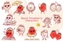 Beach Strawberry Characters Clipart Product Image 1
