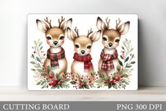 Cute Deer Cutting Board. Winter Cutting Board Sublimation Product Image 1