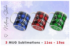 3 Christmas Buffalo Plaid designs - 11oz-15oz Bottom Mug. Product Image 1