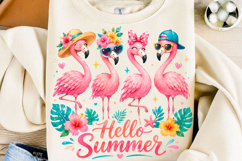 Hello Summer Flamingo Squad Png Product Image 1