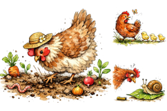 Whimsical Chicken Clipart Bundle Product Image 1