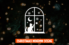 6 Christmas Cat Window decal SVG, Christmas Window Display Product Image 2