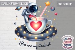 Valentine&#039;s Sublimation Design PNG Cute Space Astronauts Product Image 1