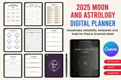 2025 Moon And Astrology Digital Planner Canva Product Image 1
