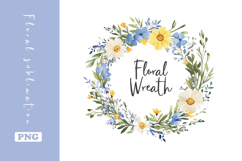 Watercolor Lovely Wildflower Wreath Clipart Product Image 1