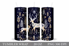 Deer Tumbler Wrap Design. Deer Tumbler Sublimation Product Image 1